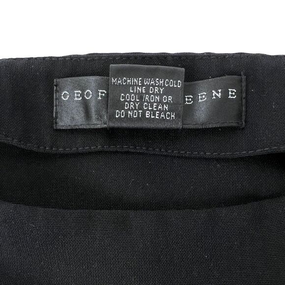 Geoffrey Beene Sport Midi Skirt Size 8P Straight Black Side Slits Zip Classic - Picture 4 of 9